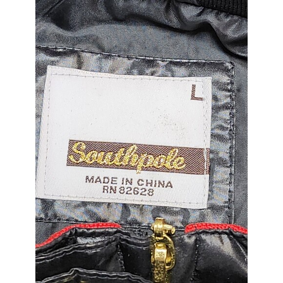 Southpole Jacket Women Large Black Cropped Embroidered Logo Y2k - Picture 9 of 12